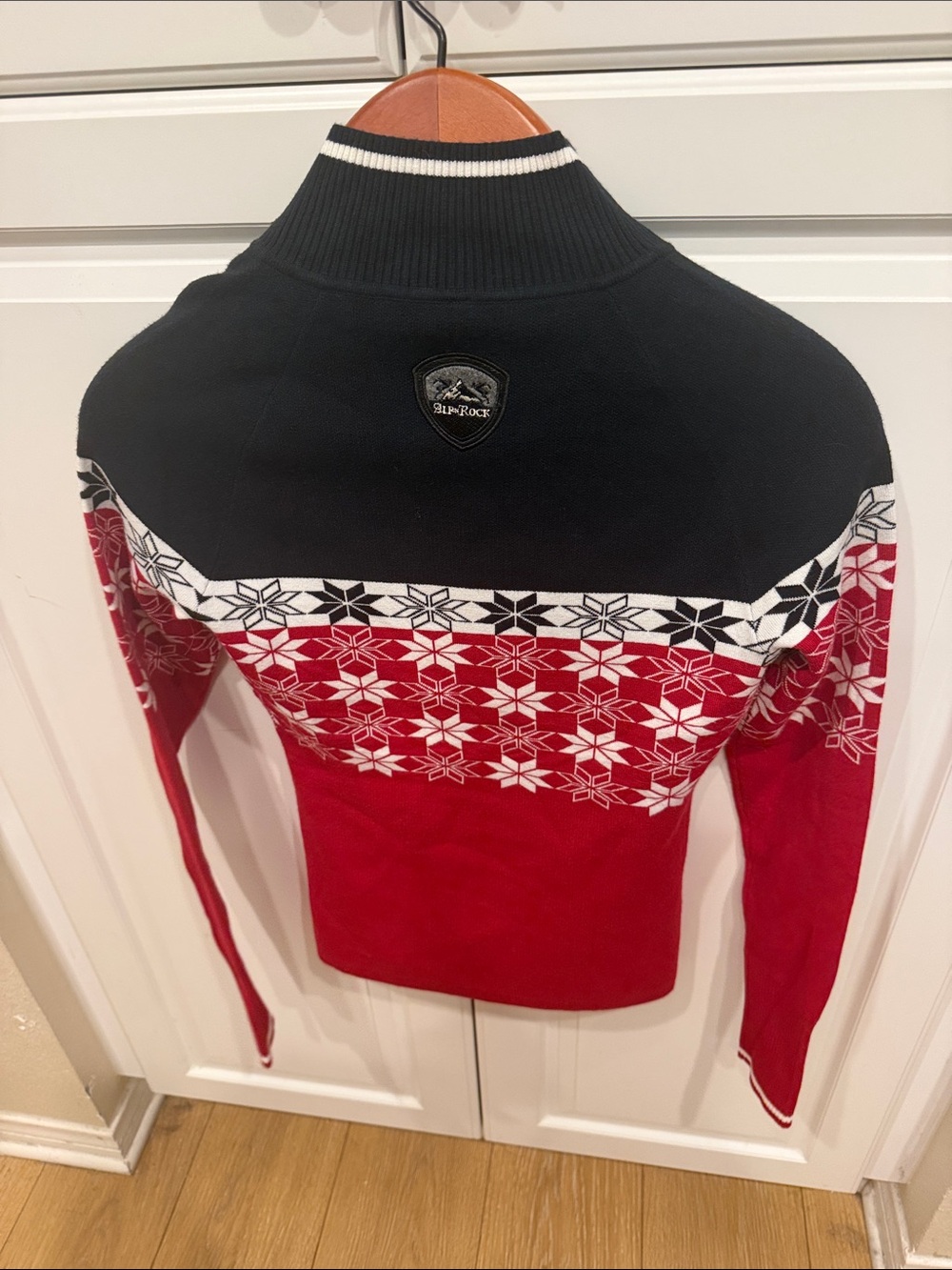 Alp N Rock Red, Black & White Nordic Half-Zip Crew Sweater - Picture 5 of 5